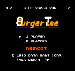 Burger Time (Japan) Title Screen